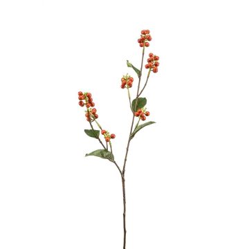 Kunst Schneebeeren Zweig ÜBBE mit Beeren, orange-rot, 70cm