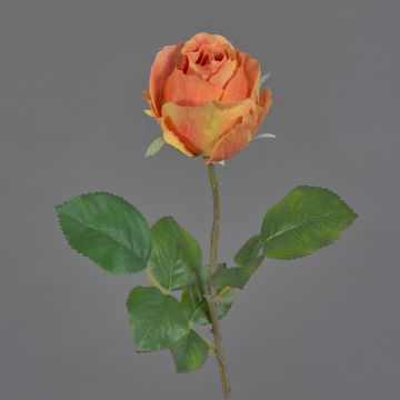 Künstliche Blume Rose POPI, orange-rosa, 55cm, Ø7cm