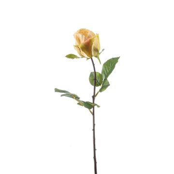 Künstliche Blume Rose POPI, gelb-rosa, 55cm