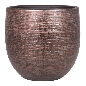 Blumen Topf AGAPE, Keramik, mit Maserung, kupfer, 45cm, Ø49cm
