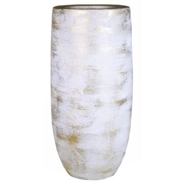Vase AETIOS, Keramik, Farbverlauf, weiß-gold, 45cm, Ø20cm