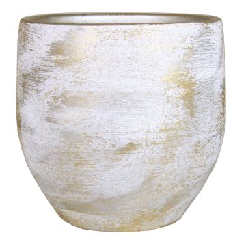 Übertopf AETIOS, Keramik, Farbverlauf, weiß-gold, 24cm, Ø24cm