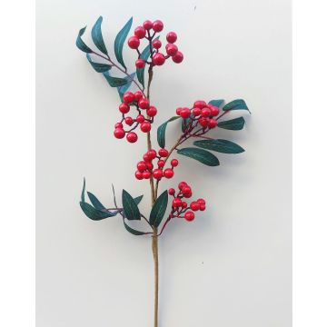 Plastik Vogelbeeren Zweig BERNFRIEDE mit Früchten, rot, 55cm