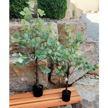 Plastik Eukalyptus Baum WISGARD, Kunststamm, grün-grau, 120cm