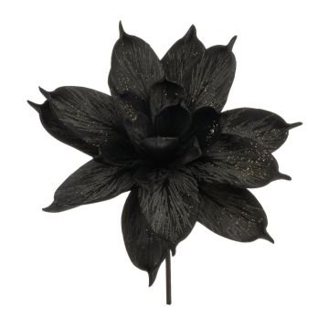 Kunststoffschaum Magnolie AMILIE, Glitzer, schwarz, 30cm, Ø26cm