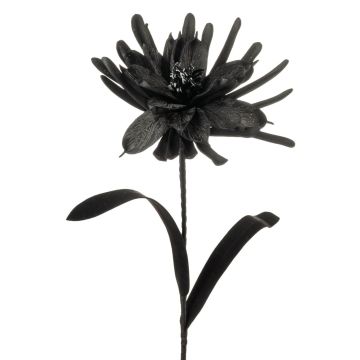 Kunststoffschaum Blüte Kaktus Königin der Nacht MOADI mit Glitzer, schwarz, 90cm