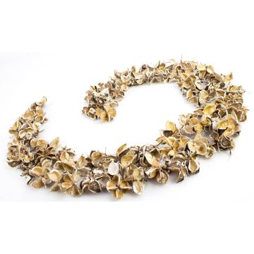 Baumwoll Schalen Streudeko CANDY, getrocknet, beige-weiß, 4cm, Ø6cm