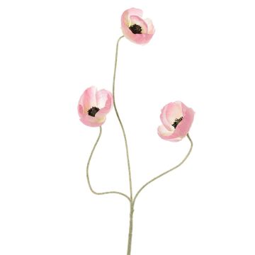 Künstlicher Zweig Mohnblume KINKA, rosa-creme, 50cm, Ø5cm
