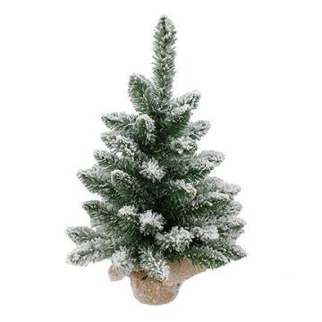 Kunst Tannenbaum KIRUNA, beschneit, Jutesack, 60cm, Ø40cm