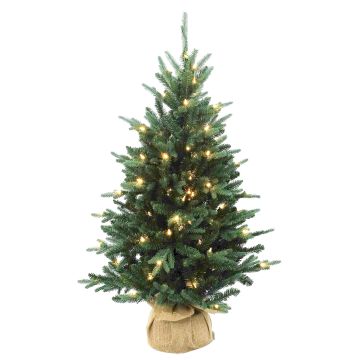 Künstlicher Weihnachtsbaum HANKO, LEDs, Jutesack, 120cm, Ø75cm