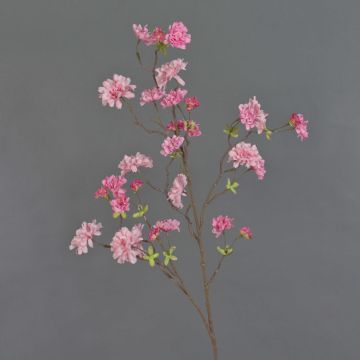 Kunstblumenzweig Japanische Zierkirsche KENZUKE, Blüten, rosa-pink, 110cm, Ø2-7cm