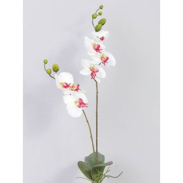 Kunst Phalaenopsis Orchidee NAARA, Steckstab, weiß-pink, 75cm