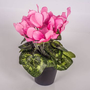 Kunstblume Alpenveilchen HEIDI im Dekotopf, rosa, 25cm, Ø5-8cm
