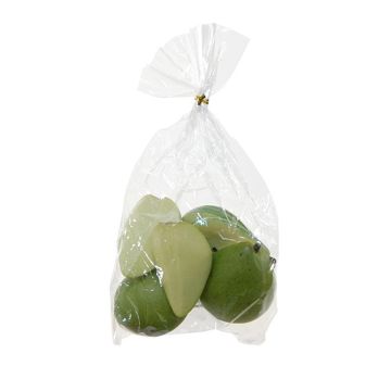 Künstliches Obst Birnenstücke AMIANA, 8 Stück, creme-grün, 8,5cm, Ø6,5cm