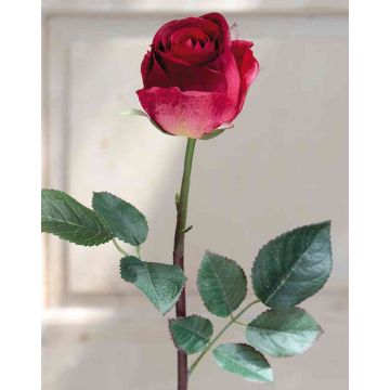 Kunst Rose SAPINA, rot-grün, 60cm, Ø6cm
