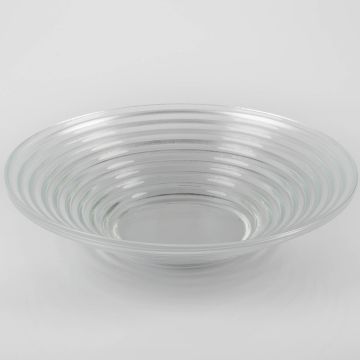 Glasschale SELMA mit Rillen, transparent, 6cm, Ø27cm