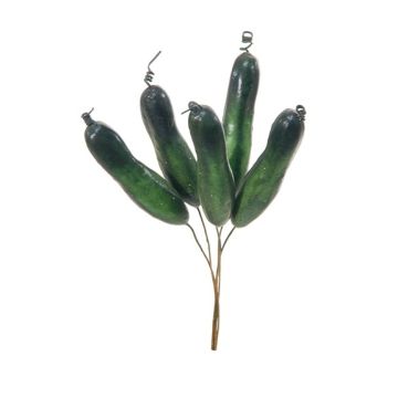 Deko Gemüse Gurke TAHLEE mit Draht, 6 Stück, grün, 7,5cm, Ø1,7cm