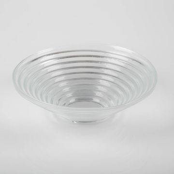 Glasschale SELMA mit Rillen, transparent, 7cm, Ø23cm