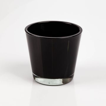Übertopf aus Glas RANA, schwarz, 13cm, Ø14cm