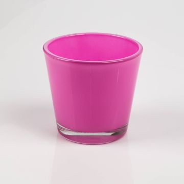 Übertopf aus Glas RANA, rosa, 13cm, Ø14cm