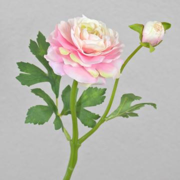 Künstliche Ranunkel KALEA, rosa-creme, 35cm, Ø9cm
