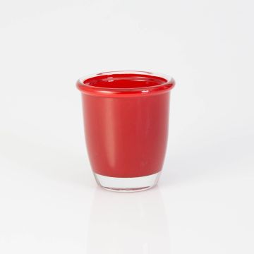Übertopf aus Glas FYNN, rot, 8cm, Ø7,5cm