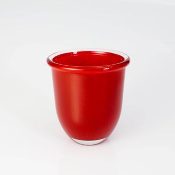 Übertopf aus Glas FYNN, rot, 15cm, Ø13,5cm