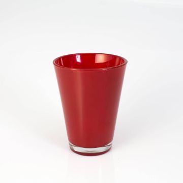 Vase ANNA EARTH, konische Form, Glas, rot, 15cm, Ø11cm