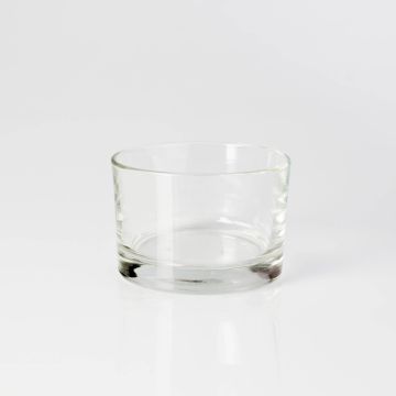 Halter für Teelicht TAMIO aus Glas, transparent, 5,5cm, Ø8,5cm