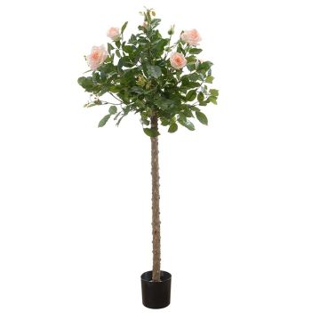Deko Baum Rose KAMELIA mit Blüten, Kunststamm, rosa-creme, 115cm
