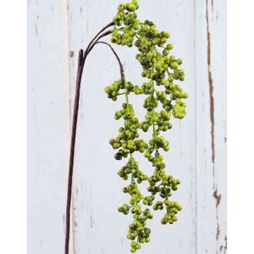 Kunst Holunderbeeren Zweig SWANTJE, Früchte, grün, 40cm