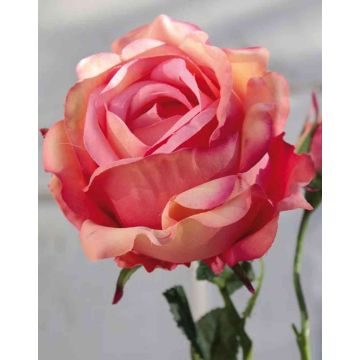 Kunst Rose KASSANDRA, rosa-aprikose, 80cm, Ø3-9cm
