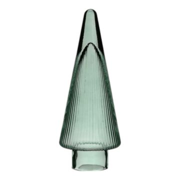 Deko Glas Weihnachtsbaum RICON, metallisch, grün, 26cm, Ø9,5cm
