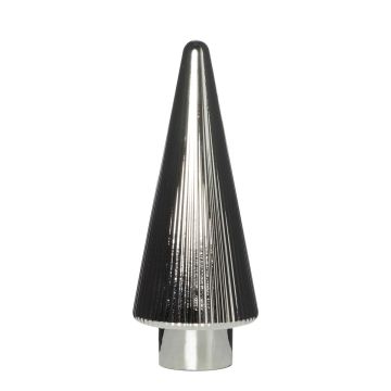 Deko Glas Weihnachtsbaum RICON, metallisch, silber, 26cm, Ø9,5cm