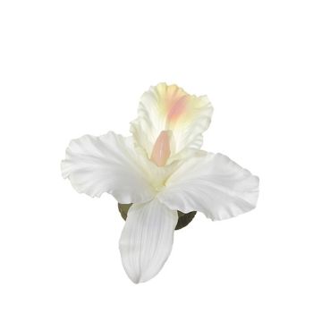 Künstliche Blüte Dendrobium Sonia Orchidee CERIN, schwimmend, creme-weiß, 14x14cm