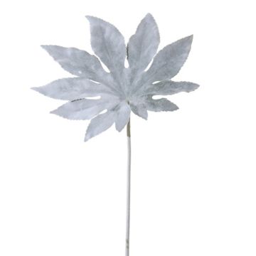 Deko Blatt Aralie DUSAN, weiß-grau, 50cm