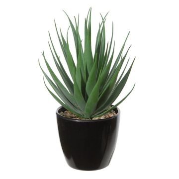 Künstliche Agave decipiens KNUT, Übertopf, grün-rot, 18cm