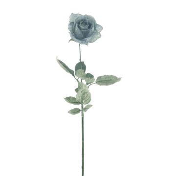 Kunst Rose FREIDA, Eco Collection, grau-hellblau, 65cm, Ø7cm