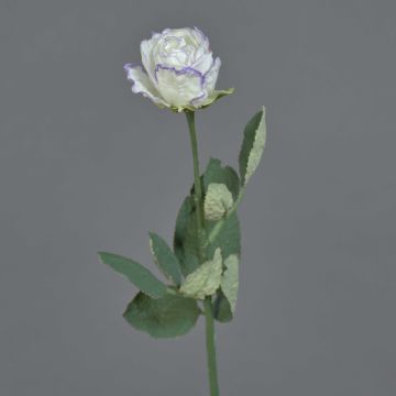 Kunst Rose FREIDA, Eco Collection, weiß-lila, 60cm, Ø4cm