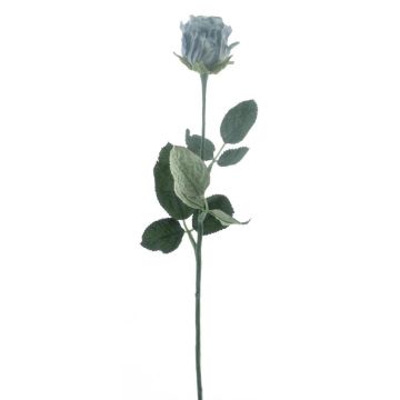 Kunst Rose FREIDA, Eco Collection, grau-hellblau, 60cm, Ø4cm