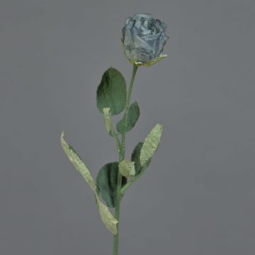 Kunst Rose FREIDA, Eco Collection, grau-hellblau, 60cm, Ø4cm
