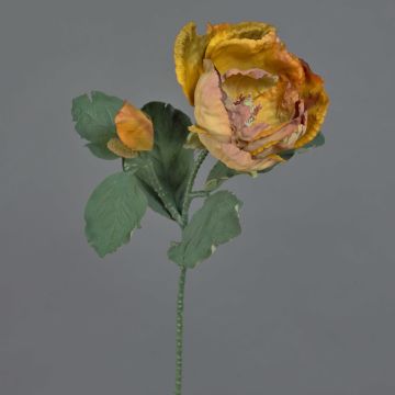 Künstliche Blume Magnolie GARETHO, Eco Collection, orange-gelb, 70cm, Ø10cm