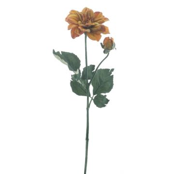 Kunstblumen Zweig Dahlie GINGER, Eco Collection, orange-gelb, 60cm, Ø10cm