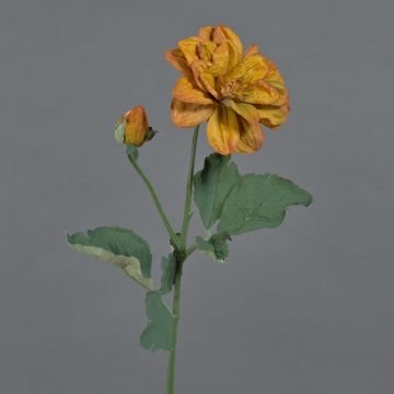 Kunstblumen Zweig Dahlie GINGER, Eco Collection, orange-gelb, 60cm, Ø10cm