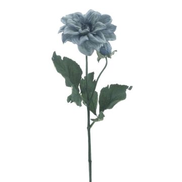 Kunstblumen Zweig Dahlie GINGER, Eco Collection, grau-blau, 60cm, Ø10cm