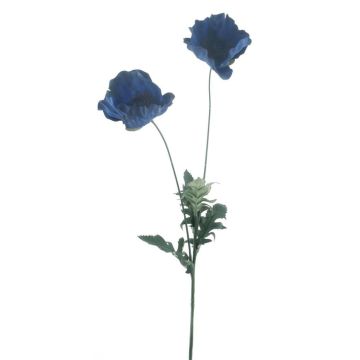 Künstlicher Blumenzweig Mohn GUNDULA, Eco Collection, royalblau, 70cm, Ø7-8cm
