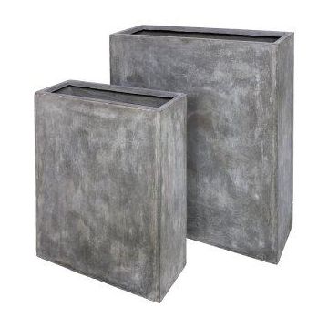 Raumtrenner SUDE, u.a. als Halter für Aufsatz Pflanzkasten, 2 Stück, Fiberglas, grau, 60,5x22,5x72cm, 80,5x30,5x93cm
