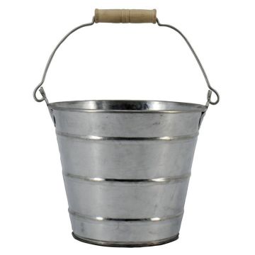 Eimer JULISA mit Henkel, Zink, silber, 12,5cm, Ø14,5cm