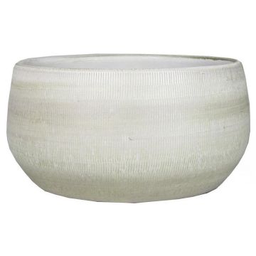 Blumenschale DELTA mit Rillen, Keramik, hellgrau-weiß, 14cm, Ø29cm