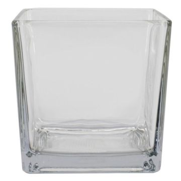 Halter fürTeelicht KIM OCEAN aus Glas, klar, 10x10x10cm